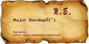 Major Bendegúz névjegykártya